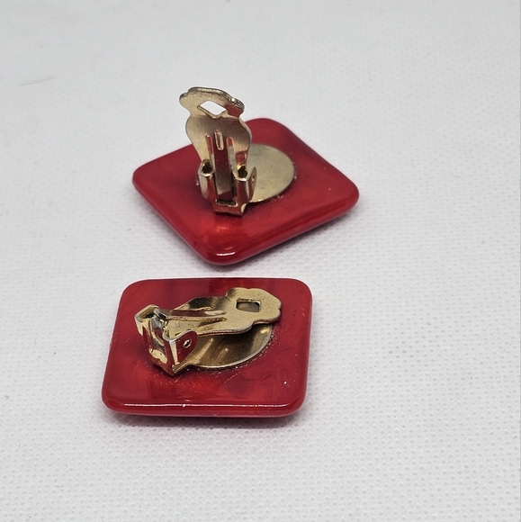 Vintage Native American Handmade Genuine Red Coral Stud Earrings. - Picture 5 of 6